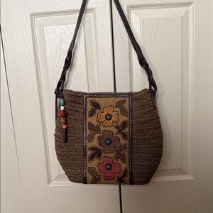 Brighton Brown Floral Embroidered Shoulder Bag